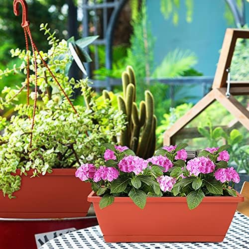 Window Box Planter,12Pack Plastic Vegetable Flower Planters Boxes - Image 6