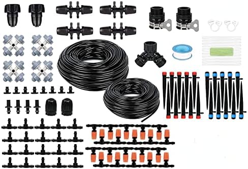 4M 8/11MM Tube+40M 1/4 Tube Garden Automatic Drip Irrigation Set,Adjustable Micro DIY Irrigation Kit Plant Water Saving System,Watering Kit for Lawn Garden Greenhouse Flower by Drincoshow