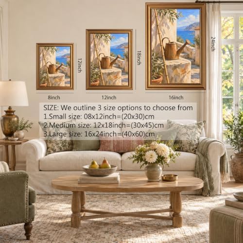 Copper Watering Can by the Sea Gold Framed Poster for Living Room Wall Art - Image 2