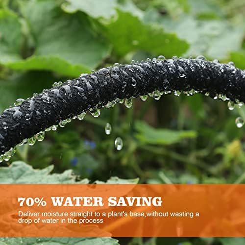 Soaker Hose 50 FT for Garden 1/2" Diameter Irrigation Hose Save 70% of Water Solid Brass Interface Eminently Suitable for Lawn and Garden Beds Cover - Image 5