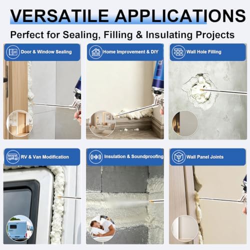 Professional Spray Foam Gun Heavy Duty Metal with 6 Extenders - Image 3
