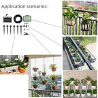 Solar Drip Irrigation System, Solar Panel Kit Outdoor, 10m Tubing, Type C Charging, LED Display, for Garden Farm Greenhouse Balcony Vacation (Black) - Image 6