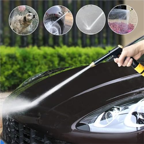 Adjustable High Pressure Water Spray Gun,Multi-Mode Brass Nozzle Car Wash Sprayer for Garden Irrigation&Household Patio Cleaning(Black B Set) - Image 4