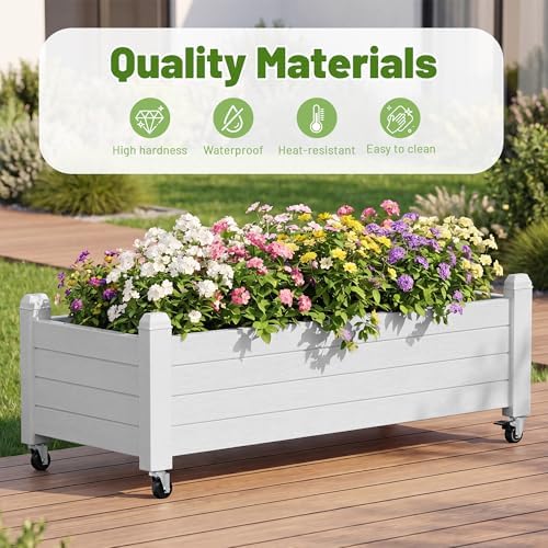 Fancyango Raised Garden Bed with Wheels 13.3" Hx2 -Ashen - Image 6