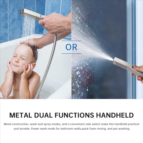 G-Promise All Metal 14 Inches Rainfall Shower Head with Handheld Combo - Image 2