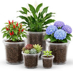 MIXC Clear Nursery Pots with Drainage Holes, 8/6/5/4/3.5 Inch 20 Pack by MIXC