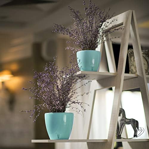 DECOPOTS - 3 Pack Self Watering Planter - Indoor/Outdoor Decorative Flower Pot with Drainage Cartridge and Water Level Indicator (6.7", Jade) - Image 4