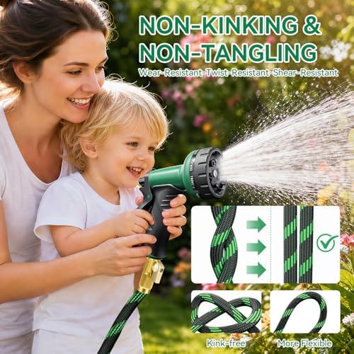 Garden Hose 50 ft, Non-Expandable Kink-Free, Heavy Duty Water Hose - Image 2