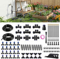 Drip Irrigation System 130FT with 10 Bendable Nozzles, 10 Misting Emitters, 10 8-Outlet Drip Emitters, 1/2 & 1/4 Inch Hoses – Garden Watering & Misting Kit for Yard, Lawn, Greenhouse by FOKATY
