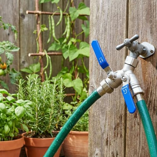 beduan Hose Splitter 2 Way Y Garden Water Ball Shut Off Valve 3/4 GHT 2PCS - Image 3