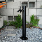 Outdoor Stainless Steel Anti-Freeze Water Hydrant Stand - Freestanding Hose Holder with Faucet for Irrigation - Durable Black Square Design, Perfect for Gardens and Landscapes by Unknown
