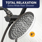 HammerHead Showers® Solid Metal Dual Shower Head Combo – OIL RUBBED BRONZE – 8 Inch Rainfall High Flow Shower Head & Handheld Shower Head High Pressure with Hose 6ft - Hotel-Like Double Shower Heads - Image 5
