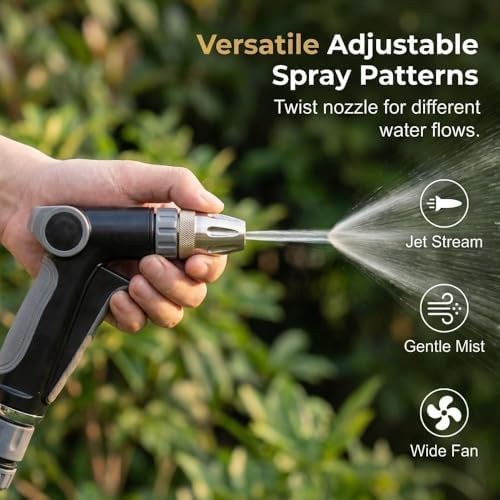 High Pressure Garden Hose Nozzle, Adjustable Pressure Washer Spray Gun for Hose, Universal 3/4-inch Power Jet Water Attachment with Foam Dispenser for Car Wash, Patio, Pets, No Electricity (Set B) - Image 2