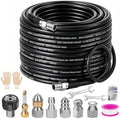 Sewer Jetter Kit for Pressure Washer 70FT, 5800PSI Drain Cleaner Hose 1/4 Inch NPT Corner Rotating and Button Nose Sewer Jetting Nozzle Rotating and Button Nose Sewer Jetting Nozzle (70FT) by Laopypor