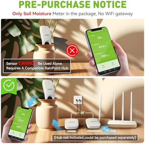 RainPoint 3-in-1 APP Remote Monitoring WiFi Soil Meter - CAN NOT USE Alone - Image 2