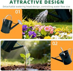 1.7 Gallon Metal Watering Can with Removable Spout, Durable Galvanized Steel Water Can for Indoor Outdoor Garden Plants (Dark Green) - Image 4