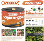 100FT 1/2-Inch Soaker Hose, Flexible with Solid Brass Connector, Leak-Resistant Watering System for Gardens & Vegetable Beds - Image 2