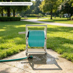 164ft Stainless Steel Garden Hose Reel, Wall Mount/Floor/Cart with Crank - Image 5
