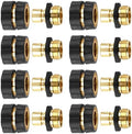 Quick Connect Hose Fittings Male and Female Set, 3/4 Inch Aluminum Garden Hose Fitting Quick Connector with Rubberized Grips, Water Hose Connector for Garden (8 Set) by Unknown