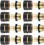 Quick Connect Hose Fittings Male and Female Set, 3/4 Inch Aluminum Garden Hose Fitting Quick Connector with Rubberized Grips, Water Hose Connector for Garden (8 Set) by Unknown
