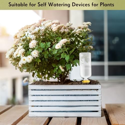 Ziliny 8 Pcs Plant Watering Devices Include Terracotta Watering Spikes 17 oz Plastic Automatic Plant Waterer Clear Wine Bottle for Indoor Outdoor Garden - Image 6