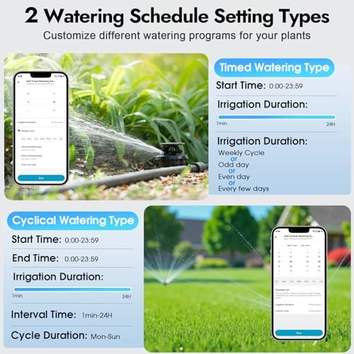 WiFi Water Timer for Garden Hose with Brass Inlet,Smart Hose Timer with WiFi Hub, APP & Voice Control,Up to 20 Watering Plans, 2-Zone Sprinkler Drip Irrigation System Controller for Yard Lawn Watering - Image 7