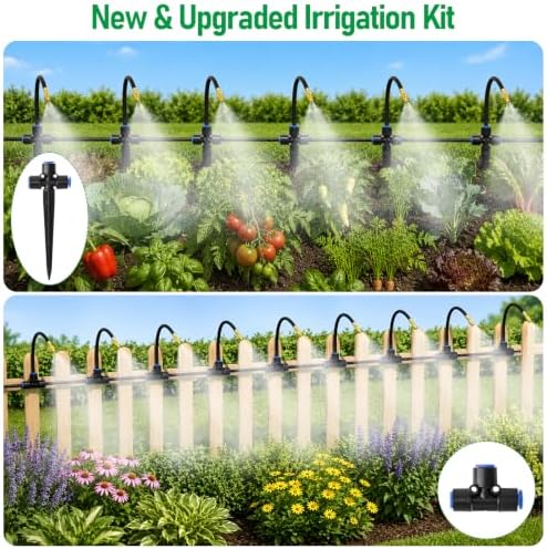 MIXC 320Ft Drip Irrigation System for Garden with 2-Way Spiliter,Tee-Stake - Image 3