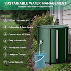 SKM Collapsible Rain Barrel, Anti-Leak 1000D 3-Layer PVC, 53 Gallon, Green - Image 2