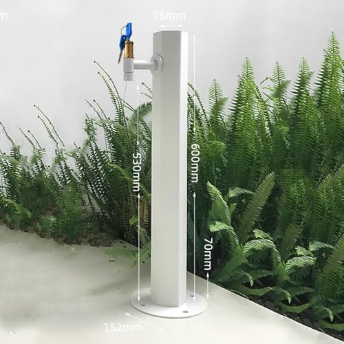 304 Stainless Steel Cylindrical Vertical Garden Water Column with Hose Stand ,Outdoor Anti-Freeze Faucet Column Watering Fountain Irrigation Post,Yard Water Dispenser Hydrant Floor Mount Water Tap - Image 2