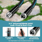 Garden Hose Water Hose – 100ft Lightweight Flexible Outdoor Hose, Kink-Free, Weather Resistant, 3/4” Metal Fittings, 10-Function Spray Nozzle for Yard Car Wash - Image 4