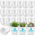 Self Watering Plant Pots, 4.3'', Transparent White, 18 Pcs by Ferrochef