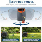100FT Retractable Garden Hose Reel, 1/2" in Mesh PVC Water Hose Reels with 10-Function Spray Nozzle, Automatic Slow Retraction System, Any Length Lock for Garden, Yard & Outdoor Watering - Image 5