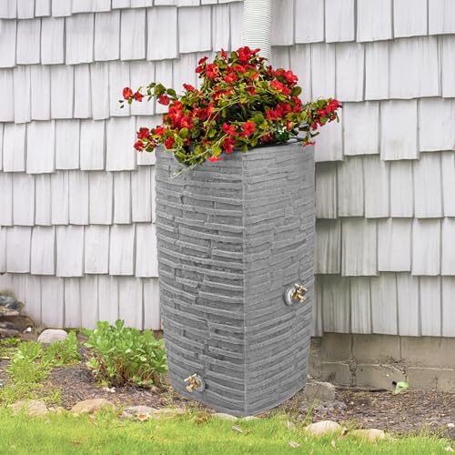 Good Ideas Impressions Riverwalk Rain Water Collection Barrel, 2 Pack - Image 5