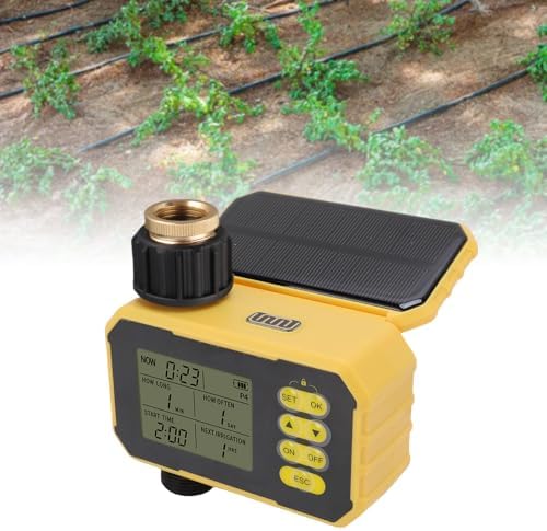 Solar Panel Sprinkler Timer, Smart Water Timer with Rain Sensor, Automatic Watering Valve Irrigation Controller System for Garden Hose Lawns Yard - Image 2