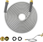 25ft Stainless Steel Garden Hose, Kink-Free Metal Hose for Yard & RV by Wiselifetech