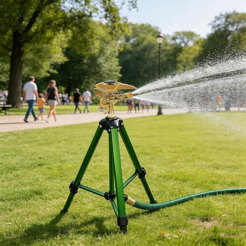 Hourleey 2 Pack Impact Sprinkler on Tripod, Rotating Water Sprinklers for Yard Lawn and Garden, Heavy Duty 360 Degree Irrigation Sprinkler with Zinc Head and 3/4" Connector for Outdoor - Image 6
