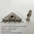 3D High Pressure Sewer & Floor Cleaning Nozzle 6 Rear Holes Professional Bottom Cleaner for Municipal Drainage & Heavy-Duty Dredging(M22male 100L) - Image 6