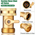 MorningRo 10 Pack Brass Garden Hose Shut Off Valve Heavy Duty 3/4 Inch Water Hose Shut Off Valve Solid Brass Garden Hose Connector Hose Valve with 10 Extra Rubber Washers - Image 3