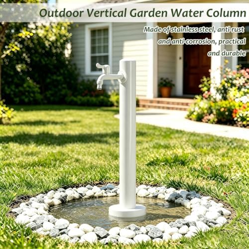 Outdoor Stainless Steel Vertical Water Column with Faucet, Freestanding Garden Water Tap Hose Stand, Freeze Proof Yard Hydrant Spigot for Campsite, Villa, Backyard Patio(B,Height: 95cm/37.4in) - Image 5