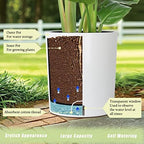 SAROSORA Large Round Self Watering Planter Pot 12.5'' 2-Pack for Home Garden Patio Tall Tree(White 2-Pack) - Image 5
