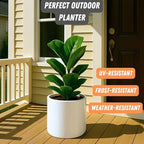 Fox & Fern Large Planter for Indoor or Outdoor, White Glossy, 10 Inch - Image 5