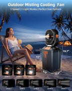WESTTREE Portable Misting Fan, Large Rechargeable Battery Powered Mist Fan, Long Lasting Runtime, 3 Nozzles Mister Design, Portable Fan for Home Patio Camping Outdoor mist Daily Cooling fan - Image 5
