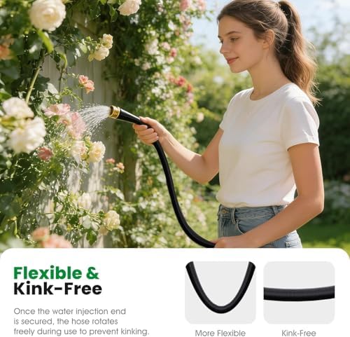 25FT Garden Hose Non-Expanding Ultra Lightweight Kink-Free Burst-Resistant Lead-Free Durable Flexible High-Pressure Hose for Yard Lawn Outdoor Car Washing - Image 6