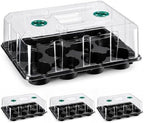homenote 4 Inch Seed Starting Trays with Humidity Domes for Plants, 4 Pack 12-Cell Seedling Starter Trays, Plant Starter Germination Trays for Pots Seedlings for Indoor,4" Opening Compatible Pots by HOMENOTE