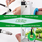 Sewer Jetter Kit for Pressure Washer,Water Jet Drain Cleaning Hose with Corner Rotating Button Spring Nose 1/4" NPT Sewer Cleaning Tool High-Pressure Nozzles,5800 PSI 50 FT - Image 6
