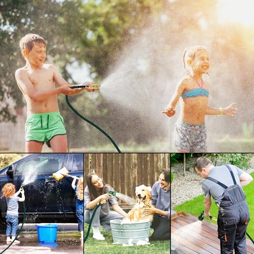 Expandable Garden Hose - 25 ft Expanding Water Hoses, No Kink Lightweight Flexible Hose with 3/4" Solid Fittings and 3-Layer Latex Cores - 25ft Retractable Stretch Car Washing Pipes - Image 7