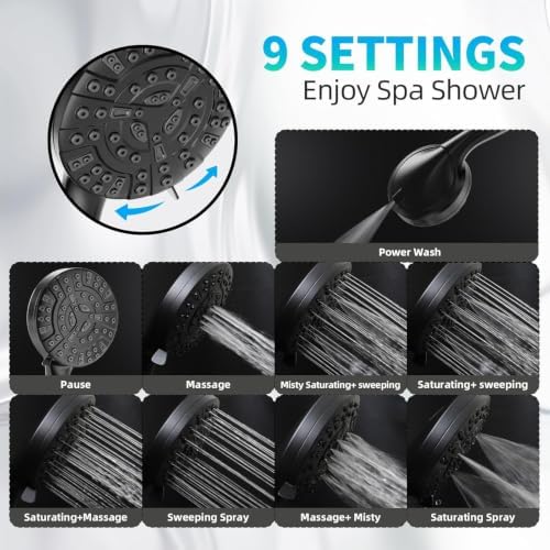 BESAQUO 9 Settings Air-Induction High Pressure Handheld shower head - Image 4