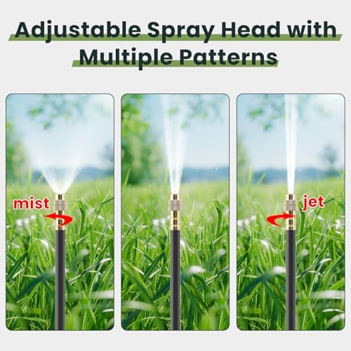 200FT Drip Irrigation Kit, 40 Adjustable Nozzles, 1/4in Hose - Image 3