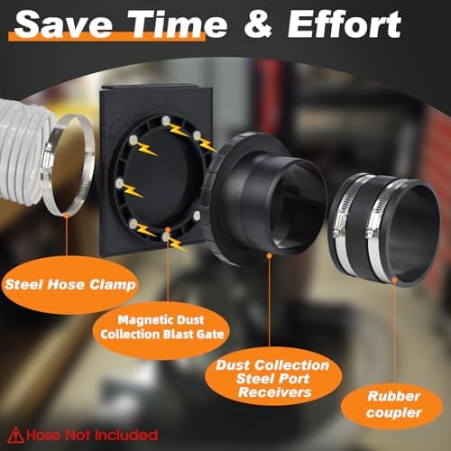 4"Magnetic Dust Collection Fittings,Mag 4Inch Blast Gate for Dust Collector - Image 5