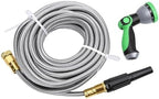 fosa 50ft Stainless Steel Garden Hose with Sprayer Nozzle, Lightweight Flexible Water Hose for Yard Lawn Car Washing Outdoor Pet Bathing Durable Rustproof by fosa